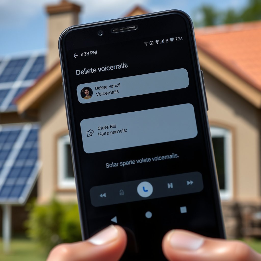 User interface showing how to delete multiple or all voicemails on an Android phone